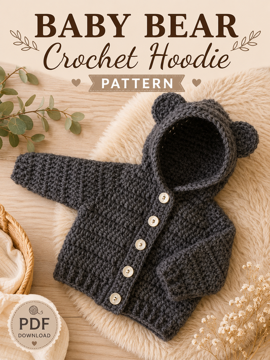 Baby Bear Crochet Hoodie Pattern